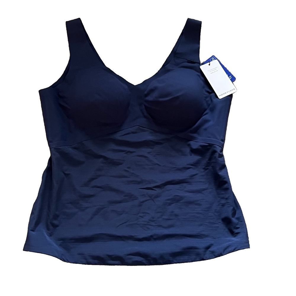 NWT Honeylove 2X LiftWear Cami Navy Blue Shapewear Built In Bra
